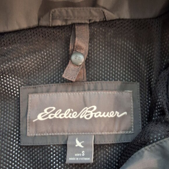 Eddie Bauer Mens Weatheredge Rainfoil Jacket Hooded Stormrepel DWR Midweight Dar - Picture 7 of 9